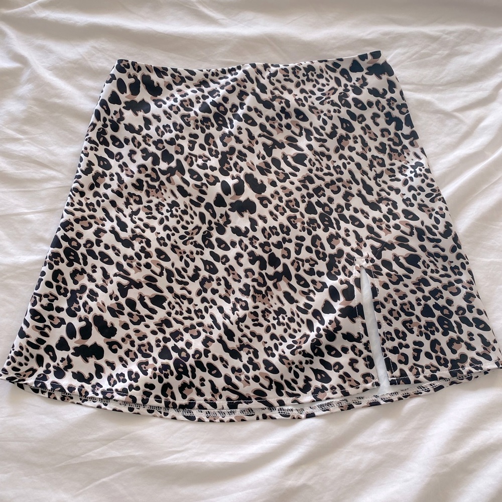 Princess Polly Leopard Print Silky Mini Skirt